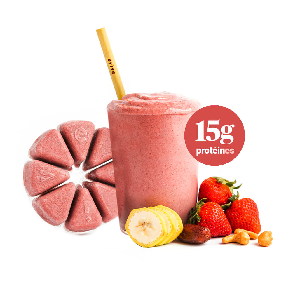 Frappé Fraise - smoothie nutritionnel d'Evive -