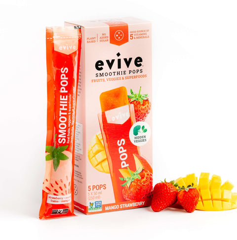 5 Smoothie POPS Fraise Mangue - Promo - smoothie - pop nutritionnel d'Evive - 